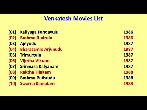 Venkatesh Movies List Telugu